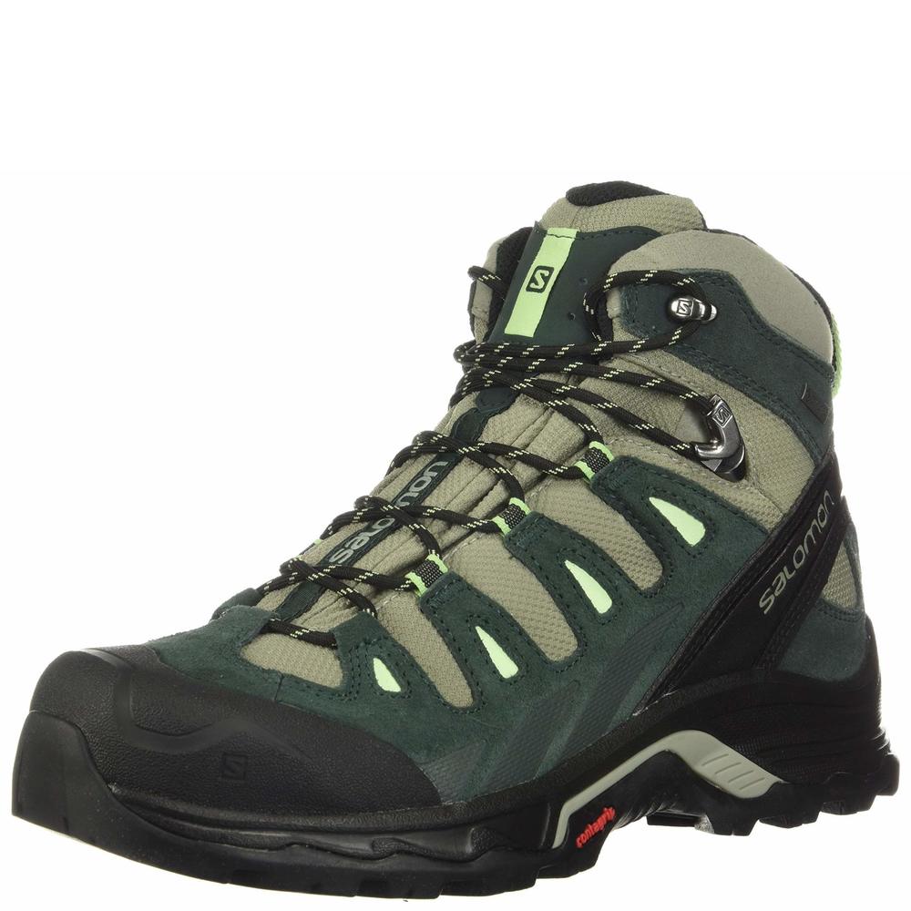 Salomon Women's Dark Green and Light Green Hiking Boots